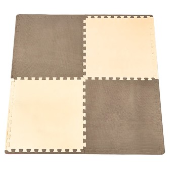 極厚雙色大地墊 64 x 64 x 2cm 巧克力米咖 附雙邊條 4入  1組