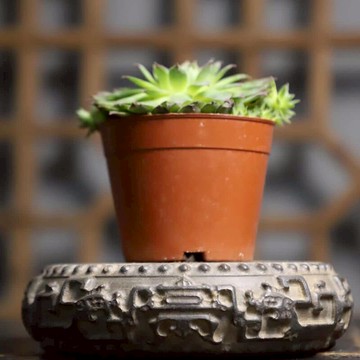 山西青石純手工雕刻民俗懷舊雙龍石鼓承壺承花盆案頭文房擺件古典