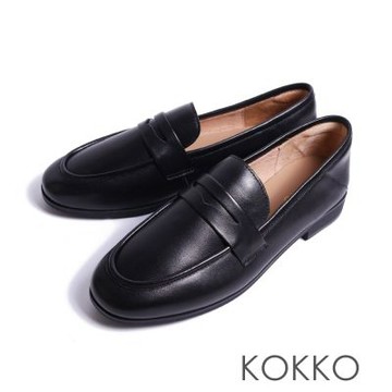 KOKKO質感舒壓寬楦柔軟樂福鞋黑色
