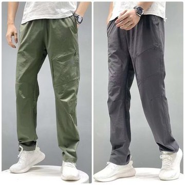 [米蘭精品] 現貨+預購 男涼感運動褲休閒長褲夏季韓國版修身顯瘦直筒健身訓練速乾褲-男褲子3色74lg84