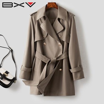 BXV灰色系帶風衣女短款2026春季新款小個子高級感品牌氣質短外套