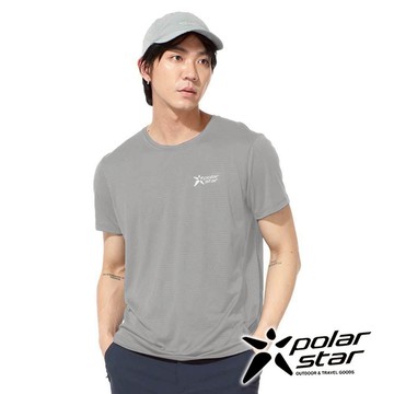 【PolarStar】男倒三角紗圓領排汗衣『鴿羽灰』P24163 戶外 露營 登山 健行 休閒 透氣 時尚 排汗 上衣 T恤