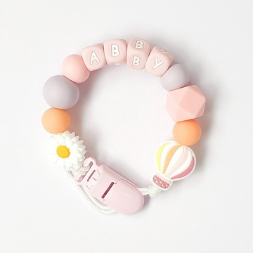 客製化 ABBY 雛菊 熱氣球 奶嘴鏈