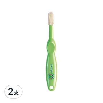 DOOBY 大眼蛙 手握型乳牙刷  綠色  2支  1入