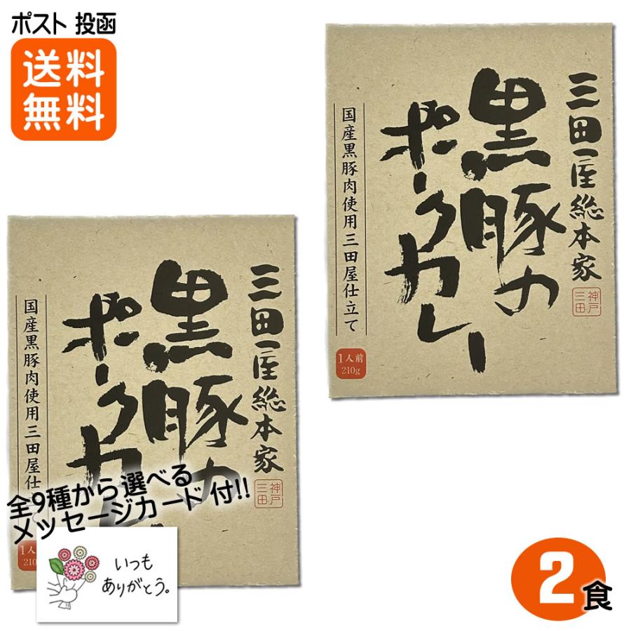 三田屋総本家 黒豚のポークカレー 210g×2食 岡山県産黒豚肉使用