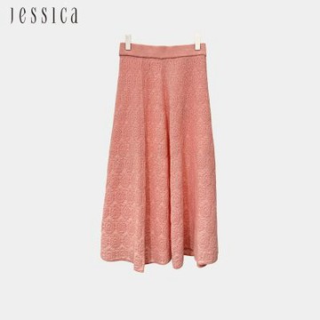 JESSICA - 寬鬆立體肌理感羊毛混紡針織長裙J44D02