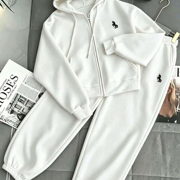 🔥【特殺免運】小馬刺繡男女同款加絨拉鍊衛衣束腳褲兩件套休閒運動套裝男士衛衣套裝外套長褲套裝男士上衣長褲兩件套運動帽衫