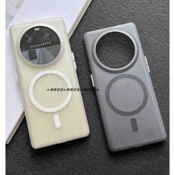 oppofindx6Pro手機殼瓦楞紋磁吸膚感全包findx6磨砂光柵條紋大孔X6Pro大漠銀月霧面半透明裸機防摔保護殼