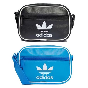 Adidas 側背包 斜背 皮革 黑/藍【運動世界】IT7598/IR5439