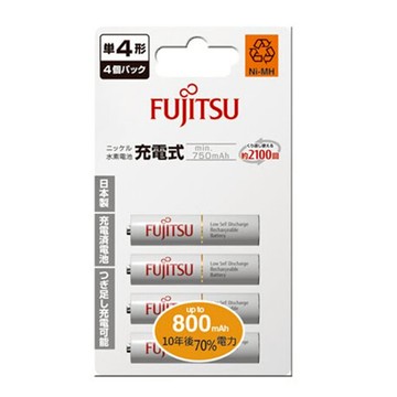 FUJITSU 富士通 4號 800mAh 充電電池 4入 / 卡｜領券最高折$220