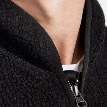 Fleece 抓毛絨男用外套 - 黑 M