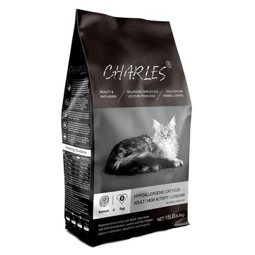 【CHARLES 查爾斯】雙鮮凍乾貓糧6.8kg-鮭魚+雙鮮凍乾(成貓美毛配方)