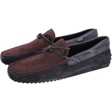 TOD S Gommino 撞色拼接綁帶豆豆休閒鞋(藍色/男鞋)