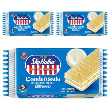 SkyFlakes 空中霸王甜奶夾心餅乾  150g  3袋