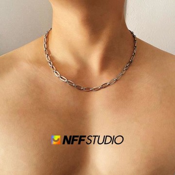 NFF冷淡風高級精致鈦鋼項鏈男女潮歐美嘻哈ins簡約鎖骨鏈氣質百搭