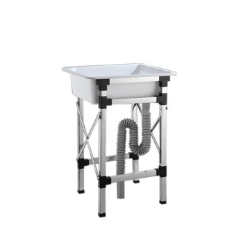 廚房塑料簡易水槽水池洗碗盆臨時帶支架室外陽臺洗菜盆洗手盆水斗[DD160109]