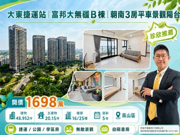 【輕鬆看房找小郭】大東藝術中心｜富邦大無疆三房平車｜高雄市鳳山區和德街