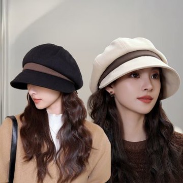 I.Dear-日韓系寬簷護耳加厚寬簷堆堆貝雷帽小顏帽(3色)交換禮物 淑女帽 小臉帽