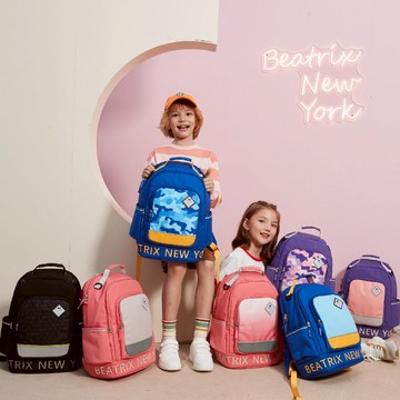 美國 BEATRIX NEW YORK 美式休閒國小防潑水護脊透氣書包 - 海洋藍