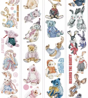 玩偶 にんぎょう 小動物篇 PET 和紙膠帶 5米卷