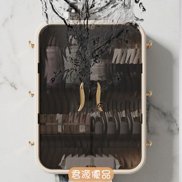 浴室收納架 毛巾架 收納架 新款壁掛式化妝品收納盒密封防水免打孔家用浴室衛生間多層置物架