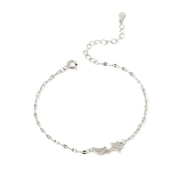 [大尺碼/純銀] 星月相伴手鍊 / Star And Moon Bracelet