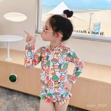 已售10000➕兒童泳衣女童女孩連體速幹防曬學生中小童洋氣美人魚遊泳衣夏 CGLQ