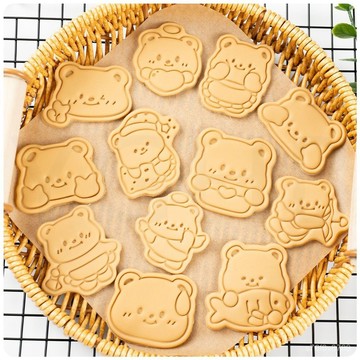 黃油小熊butterbear泰國 網紅寵物卡通餅幹模具按壓DIY烘焙工具