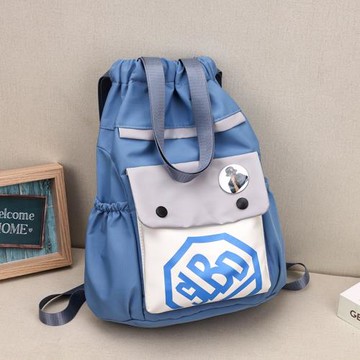 新款抽繩雙肩包牛津布旅行大容量背包男女學生束口袋尼龍補習布包