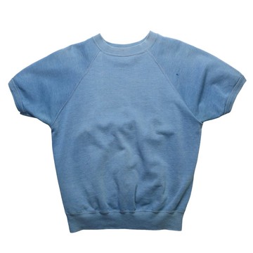 60-70s Sun Faded 水藍色素面短袖衛衣