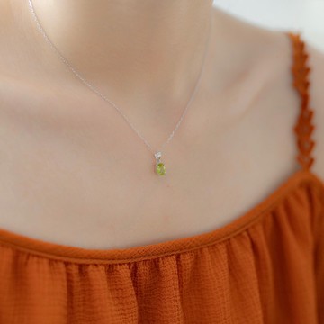 橄欖石925純銀爪鑲項鍊