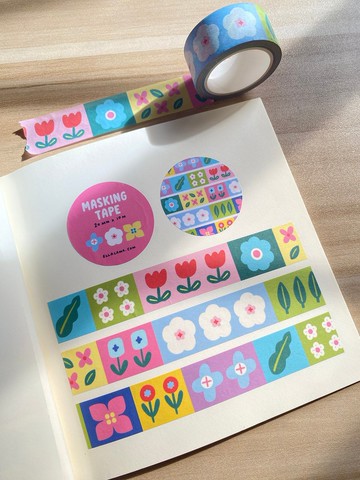 繽紛春日 2公分寬紙膠帶