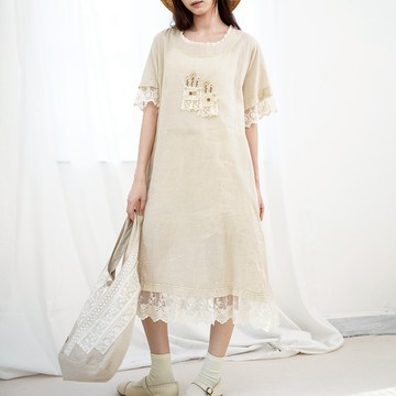 蕾絲花邊拼接洋裝469183