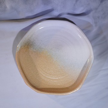 6吋手切黃昏陶盤,餐盤,菜盤,水果盤,點心盤-直徑約15.6公分