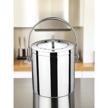 加厚雙層不銹鋼冰桶帶蓋冰粒桶網紅大中小香檳桶手提KTV酒吧用具