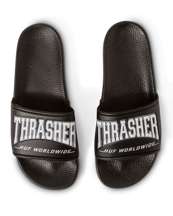 Huf x Thrasher (ハフ/スラッシャー) サンダル スリッパ Slides Black