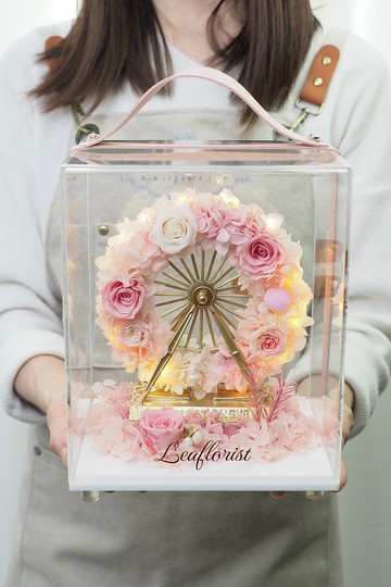 情人節禮物 Leaflorist 日本永生花摩天輪 可客制加公仔