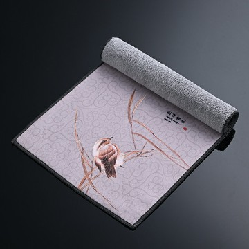 茶巾 茶布 茶台抹布 高檔加厚毛絨吸水茶巾彩繪禪意毛巾茶布專用茶桌布養壺抹布