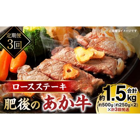 ふるさと納税 肥後のあか牛 ロース ステーキ 約500g 計3回発送 熊本県八代市