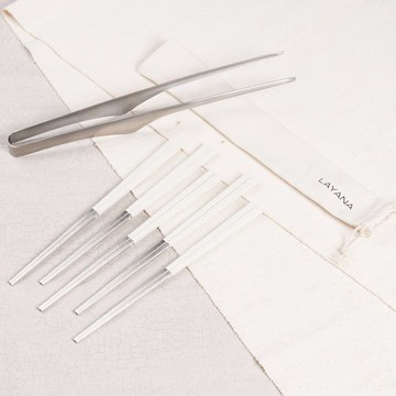 寶筷316不鏽鋼(5雙入)+ 304不鏽鋼公筷夾 23cm棕