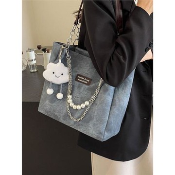 高級感單肩小眾設計包包女春夏2025新款大容量學生上課通勤托特包