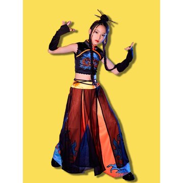 兒童中國風t臺走秀爵士舞演出服