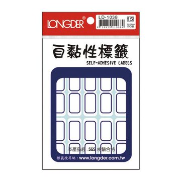 龍德LONGDER自粘標籤/LD-1038/藍框/15x52mm/150張/包