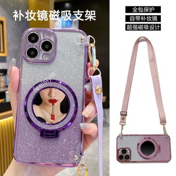 適用vivox100手機殼帶鏡子x90s車載磁吸支架x80pro鏡頭全包x70防摔x60硅膠x50閃粉軟殼x100s斜挎掛繩x200可背