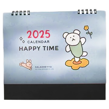 JOY STAR 沙拉嘿呦 25K三角大桌曆  2025年曆 HAPPY TIME  踏青熊  1本