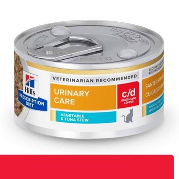 【Hills 希爾思】處方 貓c/d Stress 泌尿道舒解緊迫 鮪魚燉蔬菜罐頭 82克*24罐 ( cd )