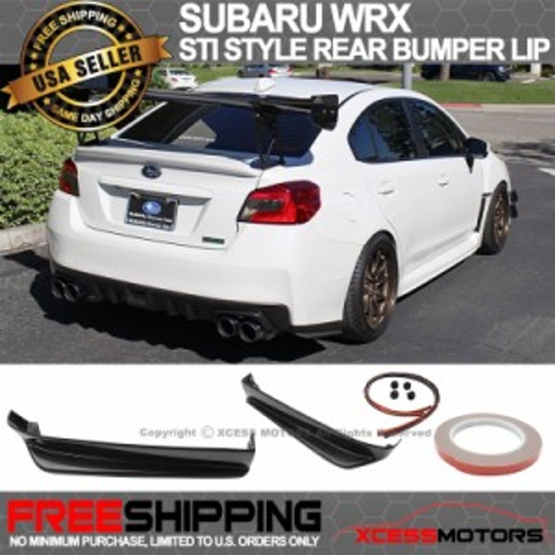 USパーツ15-17スバルインプレッサWRX STIリアバンパーリップ2PC