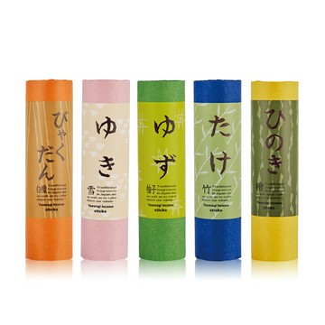 【Beauwell】日本和風線香-(柚子/檜木/檀木/竹子/粉雪)15入/盒 日本製 附底座 日本線香