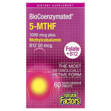 Natural Factors, BioCoenzymated®，葉酸 + B12，60 片速溶片