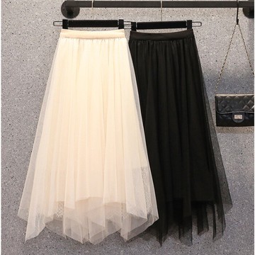 品牌折扣店商場專柜撤柜女裝尾貨清倉夏季高腰網紗仙女a字半身裙